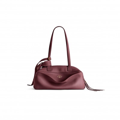 BALENCIAGA SMALL LEATHER CARRIE BOWLING TOP-HANDLE BAG 8329202 (31*12*12cm)